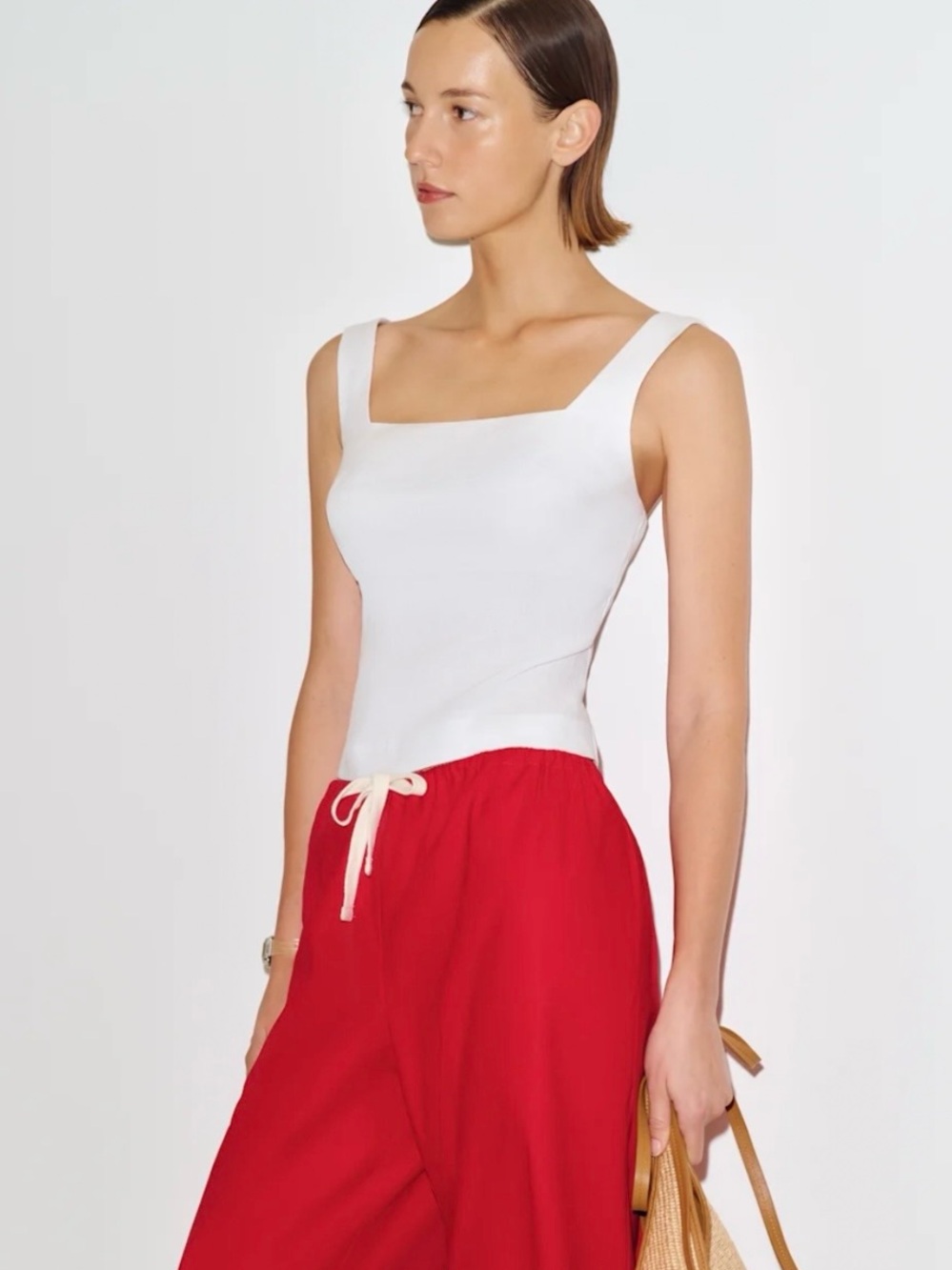 Reformation Clarence Linen Top in White